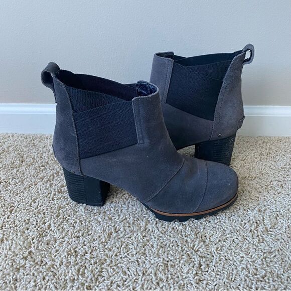 Sorel Addington Chelsea Ankle Boots Black Heel Quarry Black 8.5 - Picture 1 of 5